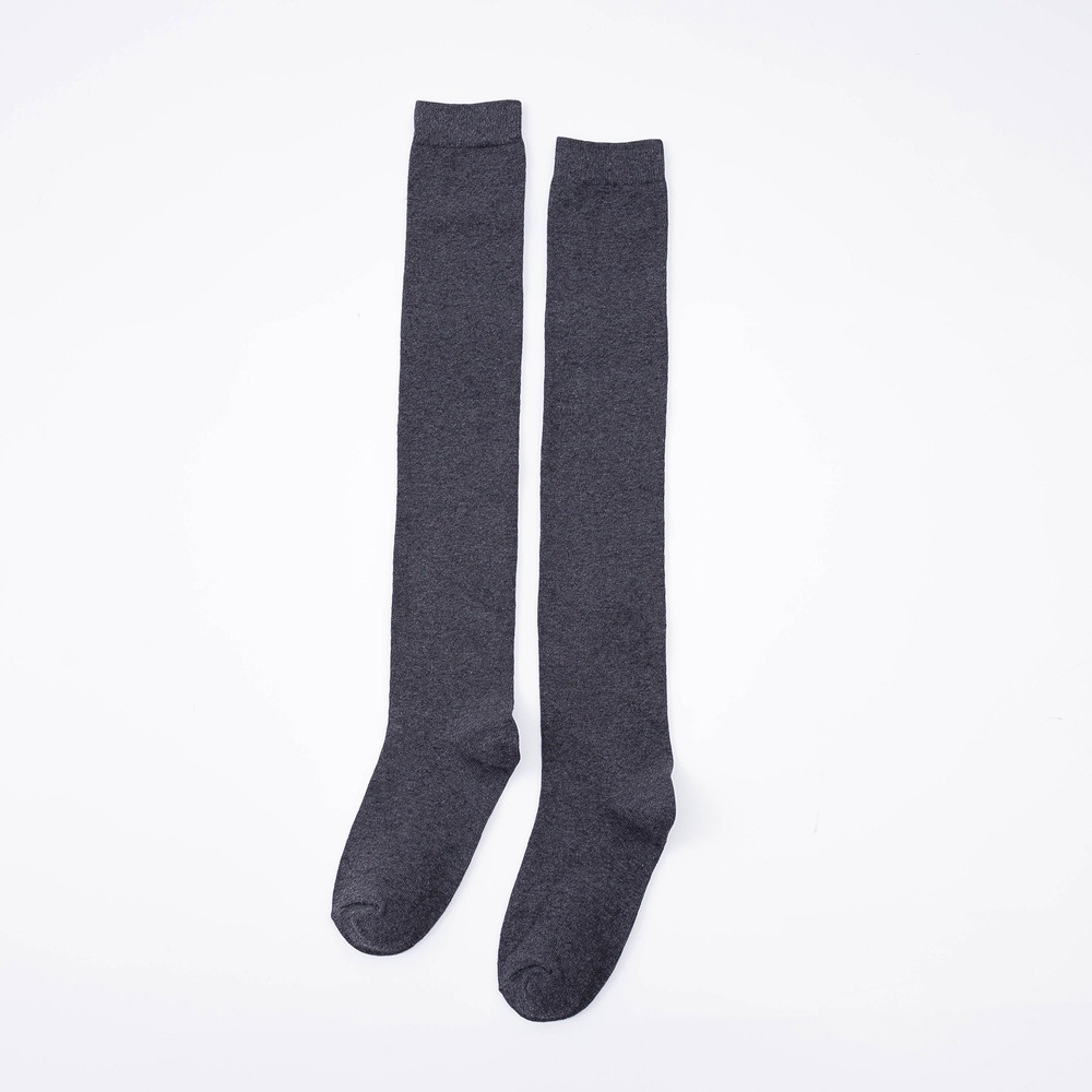 Female Long-barreled Knee Socks Cotton Socks Zhuji New Winter Piles Of Socks Factory Wholesale Japanese Minimalist Solid Color